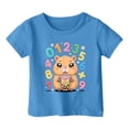 thumbnail image 5 of XEGLSBU Girls Shirts Size 8 Cute Kids Graphic Print Short Sleeve T Shirt Casual Crew Neck Tee for Girls Boys Youth Blend Top Light Blue Size 2-3 Years, 5 of 6