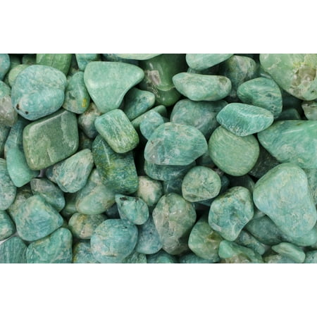 Crystolon Medium Stone - Fantasia Crystal Vault: 3 lb High Grade Amazonite Tumbled Stones - Medium - 1