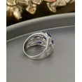 thumbnail image 5 of HeartsAndYou 2ct Natural Sapphire & Diamond Leaf Cluster Wide Open Ring 14k SOLID White Gold, 5 of 9