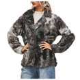 thumbnail image 1 of Chaqueta acolchada con solapa cruzada y botones de manga larga con estampado de teñido anudado para mujer Fridja BV0+4234, 1 of 9