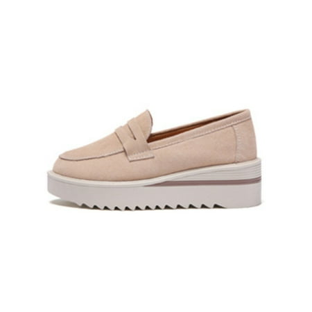 

Sanviglor Womens Casual Shoes Comfort Wedge Loafer Low Heel Loafers Work Lightweight Slip-Resistant Waking Shoe Breathable Slip On Moccasins Apricot 8