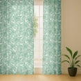 thumbnail image 5 of Vargottam Flowers Print Sheer Curtains for Short Windows Set of 2 Panels, 63" Length, Grommet Top, Printed Georgette, Light Filtering Drapes for Kitchen or Bedroom, 5 of 9
