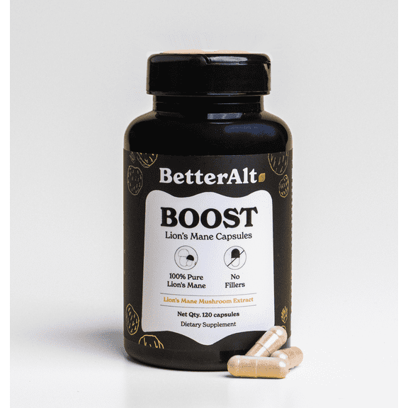 Better Alt Lions Mane Mushroom Capsules for Mental Clarity | 120 Capsules