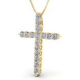 thumbnail image 3 of 1.50 Carat TW Natural Diamond Cross Pendant Necklace in 14k Yellow Gold (G-H Color, I1 Clarity), 3 of 5