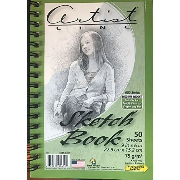 sketch book small spiral bound paperback journal, 50 sheets (100 pages