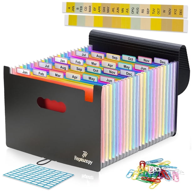 Organizador de archivos en forma de acordeón Heptazopy, 26 bolsillos, tamaño A4