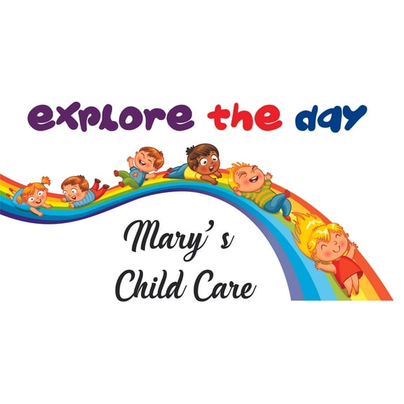 Explore Rainbow Daycare Quote Cartoon Customized Wall Decal - Custom Vinyl Wall Art - Personalized Name - Baby Girls Boys Kids Bedroom Wall Decal Room Decor Wall Stickers Decoration Size (35x40 inch)