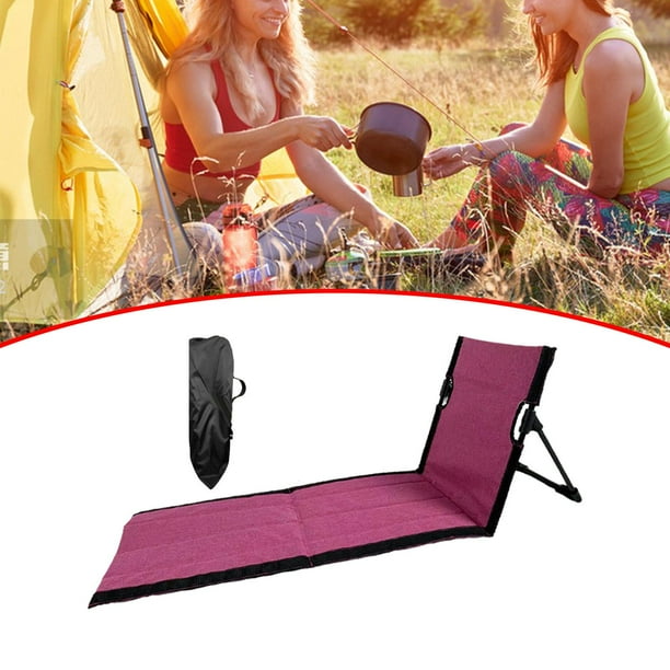 Silla de piso con respaldo Asientos de playa Colchoneta de playa Sillas de camping de asiento bajo Colchón Tumbona de playa Silla de playa para viajar Color Pitaya39x40x78