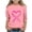 Pink, variant on Feancey Girls Pink Ribbon Shirt 3/4 Sleeve Breast Cancer Awareness T Shirts Dressy Casual Round Neck Loose Tunic Tops for Kids Pink 9-10 Years