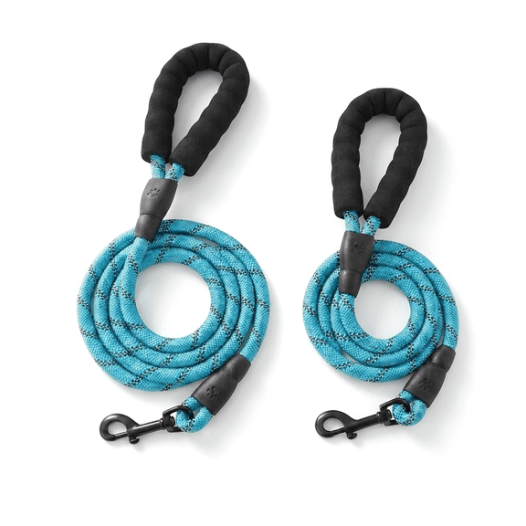 ROSEXIXI 2 Pack Dog Leash Heavy Duty Reflective Padded Handle 5FT & 6.6FT Rope Leash for Large Dogs