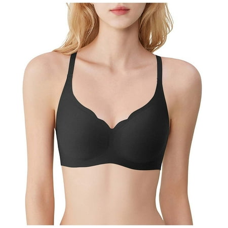 PEASKJP Women s Underwire Bra Full Coverage Balconette T-Shirt Bra for Full Figures 32BCD-38BCD (Black 38BCD)