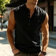 thumbnail image 2 of Dagugfen Summer Tank Tops for Men Henley Neck Sleeveless Lightweight Breathable Henley Shirts Casual Daily Wear Tops with Pocket, 2 of 9