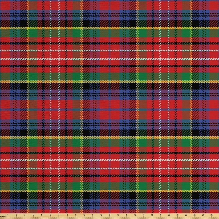 Plaid Fabric by the Yard Caledonia Scottish Traditional Pattern