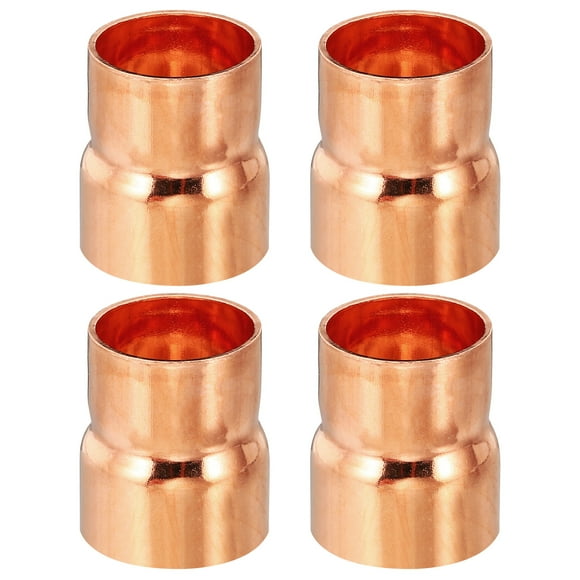 Unique Bargains 1 1/8" to 1" ID Copper Reducer, 4pcs Copper Reducing Coupling Pressure Fitting Pipe Tube Connector Adapter