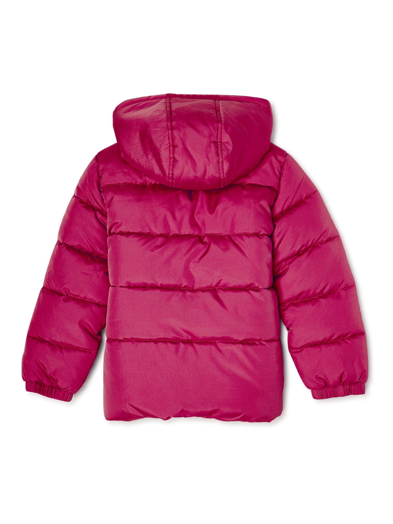 Pink Platinum Girls Hooded Foil Heart Winter Puffer Coat with Hat and  Scarf, Sizes 4-16 