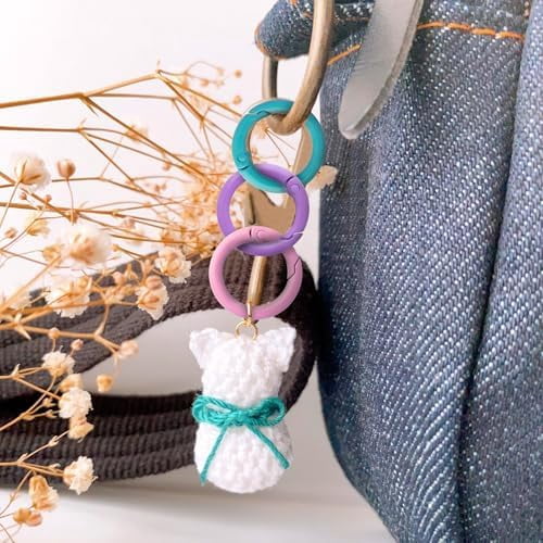 Jointown 24Pcs 24mm Metal Spring O Rings, Round Colorful Key Ring Snap Clip Trigger Buckles DIY Accessories for Keyrings Bag Purse Handbag Keychain Lanyard