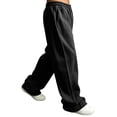 thumbnail image 4 of Domuza Mens Casual Baggy Sweatpants Lightweight Wide Leg Athletic Lounge Travel Pants Streetwear with Pockets Black XL, 4 of 7