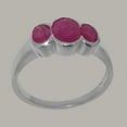 thumbnail image 2 of LBG British Made Solid 9k White Gold Natural Ruby Womens Anniversary Ring - 33 size options - Size 12, 2 of 6