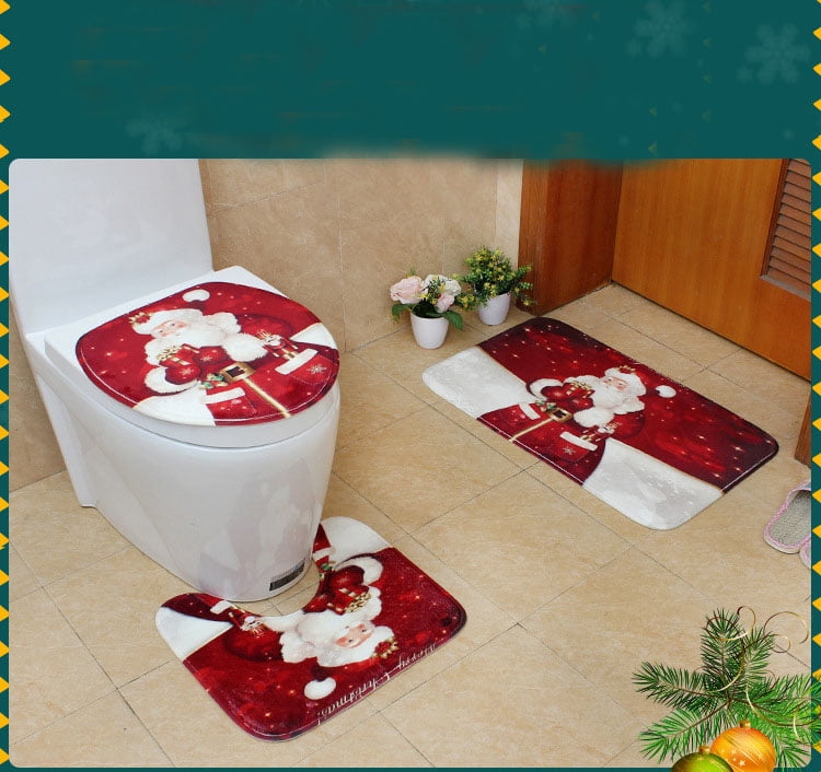 Bathroom Mats and Rugs, Christmas Decorations ThreePiece NonSlip