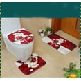 thumbnail image 2 of Adorno navideño, juego de 3 alfombrillas de baño antideslizantes y alfombrillas de baño, lavables, para baño, baño, juego de alfombras, Papá Noel oso de fresa Hogar, 2 of 5
