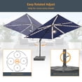 thumbnail image 5 of FLAME&SHADE 10*10FT Square Cantilever LED Umbrella For Your Outdoor Space – Solution-Dyed Fabric, Aluminum Frame, and Innovative 360° Rotation System,Navy Blue, 5 of 6
