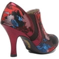 thumbnail image 3 of Ruby Shoo Juno Women's Zip Up Metallic Brocade Russet Heel Shoes In Burgundy Size 8, 3 of 6