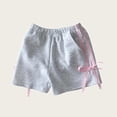 thumbnail image 3 of FAHXNVB Girls' Striped Bow Shorts with Pockets Casual Loose Fit Soft Cotton Breathable Shorts Summer Casual Fashion Shorts 6M-7Y, 3 of 4