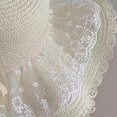 thumbnail image 4 of Girls' Breathable Summer Straw Hat Foldable UV Protection Bowknot Wide Brim Floppy Beach Sun Visor Hats Beige One Size, 4 of 6