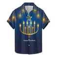 thumbnail image 2 of Wancir Chemises pour Hommes en Solde, Chemise Décontractée Imprimée Hanukkah à Manches Courtes, Boutonnée, Col à Revers, 2 of 5