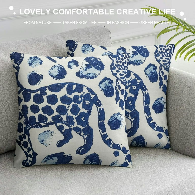 Blue leopard print pillow new arrivals