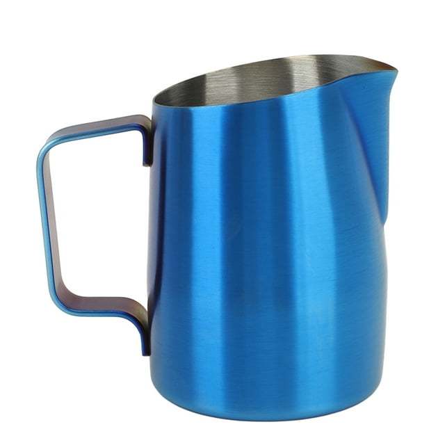 Taza Vaporizadora De Leche, Tazas Duraderas De Acero Inoxidable Para Espumar Leche Y Café, Para Latte Art, Titanio, Azul
