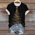 thumbnail image 4 of larppty Christmas Tshirts for Women 2025 Christmas Shirts Xmas Holiday Party Short Sleeve Pullover Tops (Yellow, M), 4 of 7