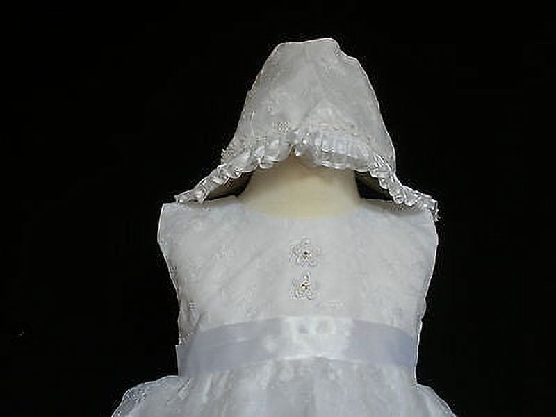 NEW INFANT GIRL & TODDLER CHRISTENING BAPTISM FORMAL DRESS, CAPE, HAT 18-30 M
