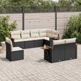thumbnail image 1 of vidaXL Ensemble de Canapé de Jardin 8 Pcs avec Coussins en Poly Rotin Noir, 1 of 5