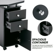 BarberPub Makeup Vanity Desk with Wheel, Nail Desk with Storage Drawer