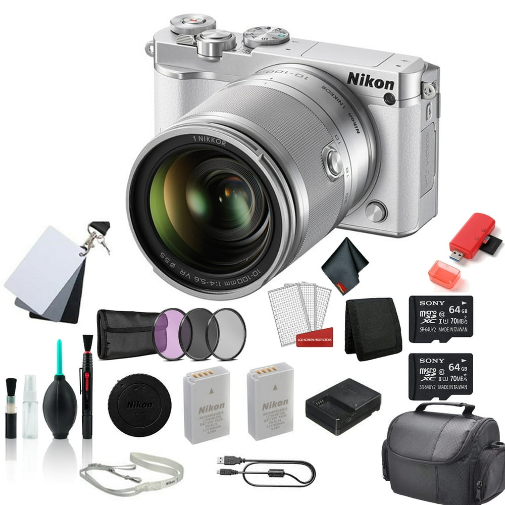 Nikon 1 J5 Mirrorless Digital Camera Kit with 10100mm Lens Bundle with