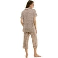 thumbnail image 3 of Jaclyn NY Short Sleeve & Capri Notch Collar Pajama Set (Juniors & Women), 3 of 4