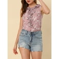 thumbnail image 5 of INSPIRE CHIC Women's Ruffle Chiffon Sleeveless Floral Top, 5 of 5