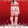 thumbnail image 4 of AINIYS Womens Christmas Pajamas Sets 2 Piece V Neck Loungewear Sets Comfy Long Sleeve Matching Pants Xmas Outfits with Pocket Red L, 4 of 7