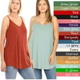 thumbnail image 3 of (ZENANA) Front-Back Reversible (Vneck-ScoopNeck Reversible) Spaghetti Cami, 3 of 5