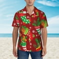thumbnail image 4 of Balery X-mas and New Year Print Men's Hawaiian Shirts Short Sleeve Beach Shirt Relaxed Fit Vacation Button Down Shirts-3X-Large, 4 of 9