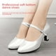 thumbnail image 2 of Zapatos de baile de suela blanda de color champán de 3,5 cm, zapatos de baile de salto social cuadrados estándar, 2 of 5
