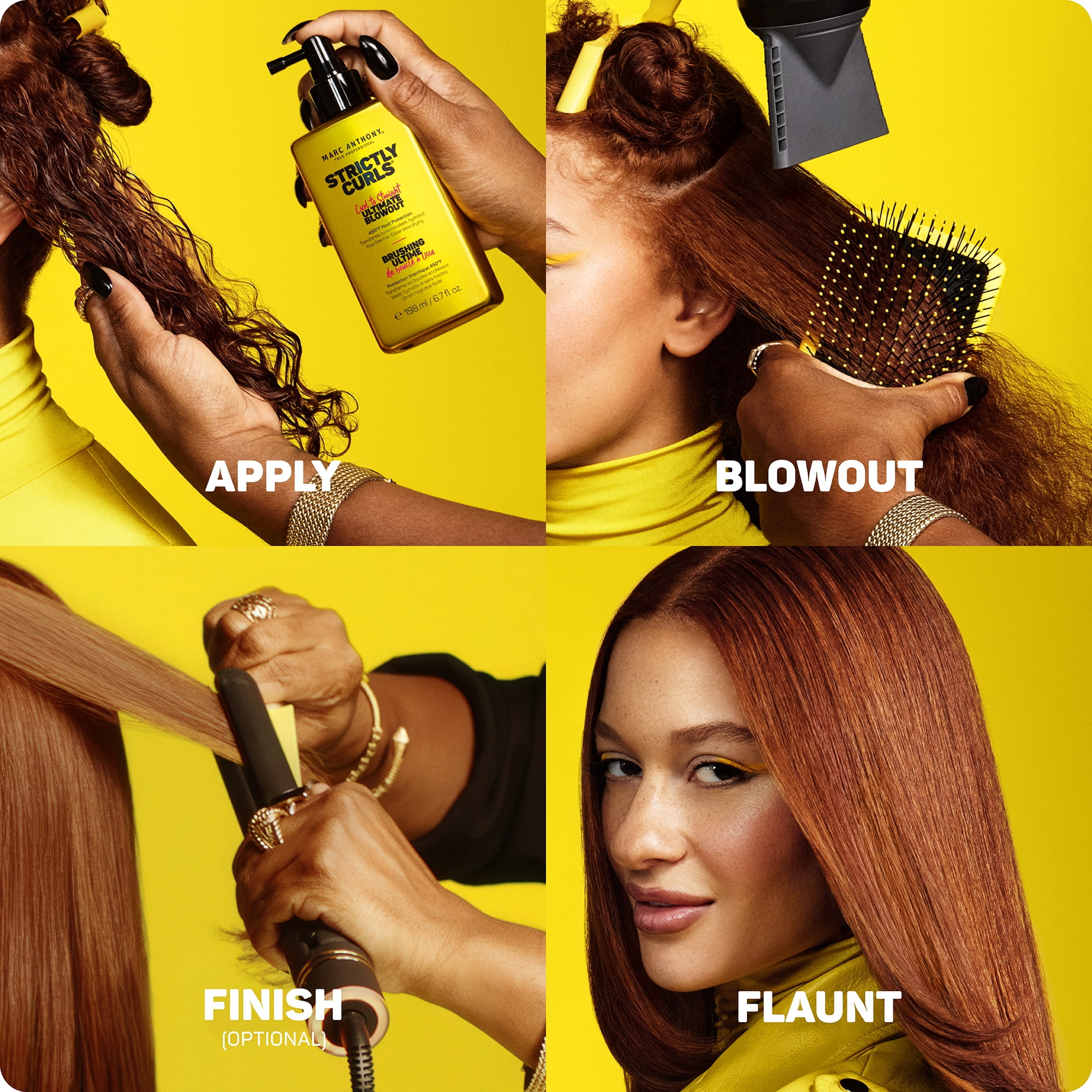 Marc Anthony STRICTLY CURLS, Curl to Straight Ultimate Blowout Heat Protective Spray, 6.7 fl oz
