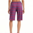 thumbnail image 3 of Womens Pajama Shorts Comfy Lounge Bottom Stripe Printed Sleep Short with Pockets Pj Bottoms, 3 of 3