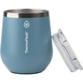 thumbnail image 2 of ThermoFlask Drinkware Collection - 12 oz Insulated Wine Tumbler with Leakproof Push N Sip Lid, Dusty Blue, 2 of 5