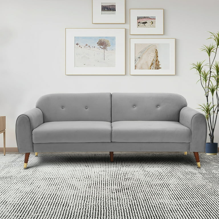 Sobaniilo 47 Small Modern Loveseat Sofa, Mid Century Linen Fabric