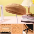 thumbnail image 2 of 2 uds boina sombrero mujer boina francesa sombrero boina de moda sombrero de boina de punto al aire libre, 2 of 6