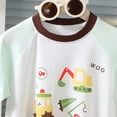 thumbnail image 5 of NIEWTR Toddler Girls Boys 2Pcs Summer Outfit Short Sleeve Tee & Pull-on Shorts Soft Breathable Pajamas Set for 2T 3T 4T Daily Loungewear(A-Light Green,3-4 Years), 5 of 6