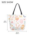 thumbnail image 5 of FORMRS Womens Canvas Tote Bag with Zipper Inner Pocket Shoulder Handbag, Pink Easter Eggs, 5 of 7