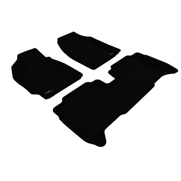 3D MAXpider Complete Set Custom Fit All-Weather Floor Mat for Select Toyota Yaris Models - Kagu Rubber (Black)